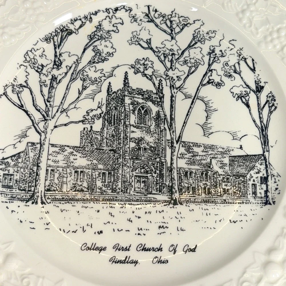 VTG 1950‎ Homer Laughlin Church Plate College First Church of God Findlay OH 23K